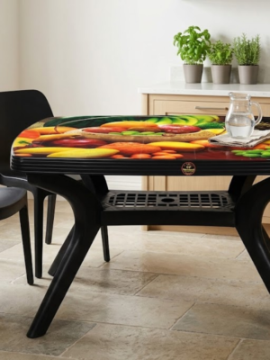Home square print dining table with cross leg (2)